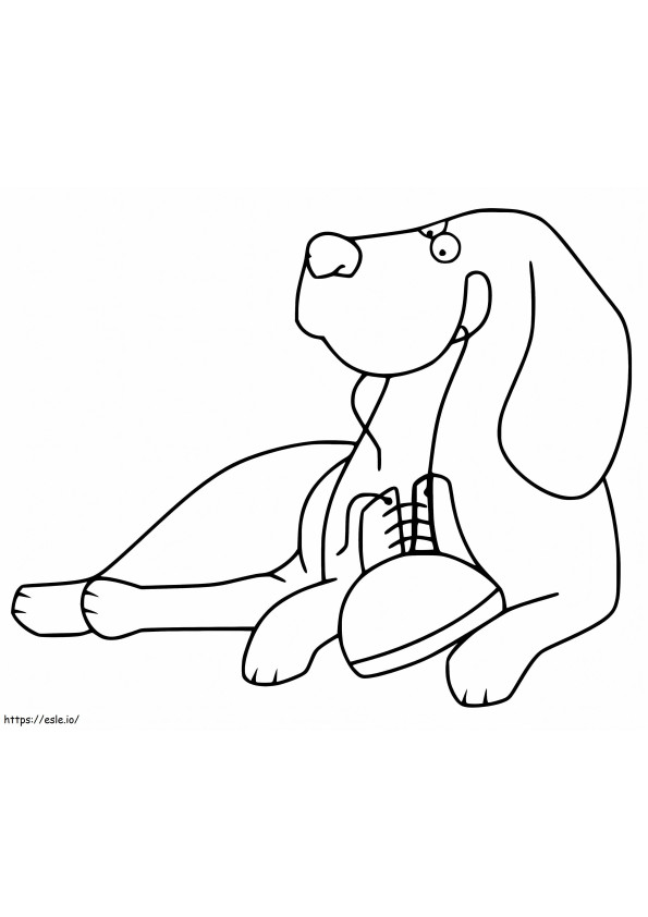 Cane Beagle dei cartoni animati da colorare