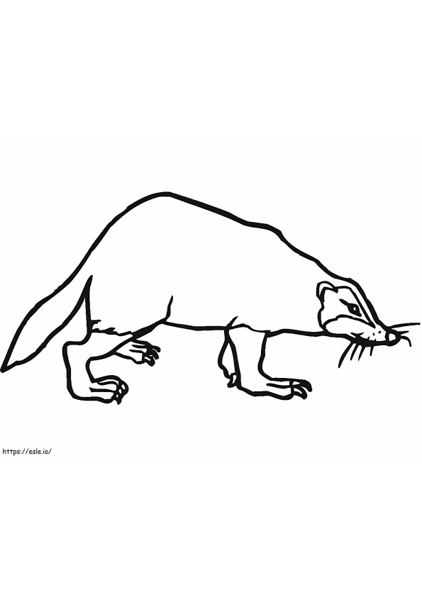 A Simple Badger coloring page