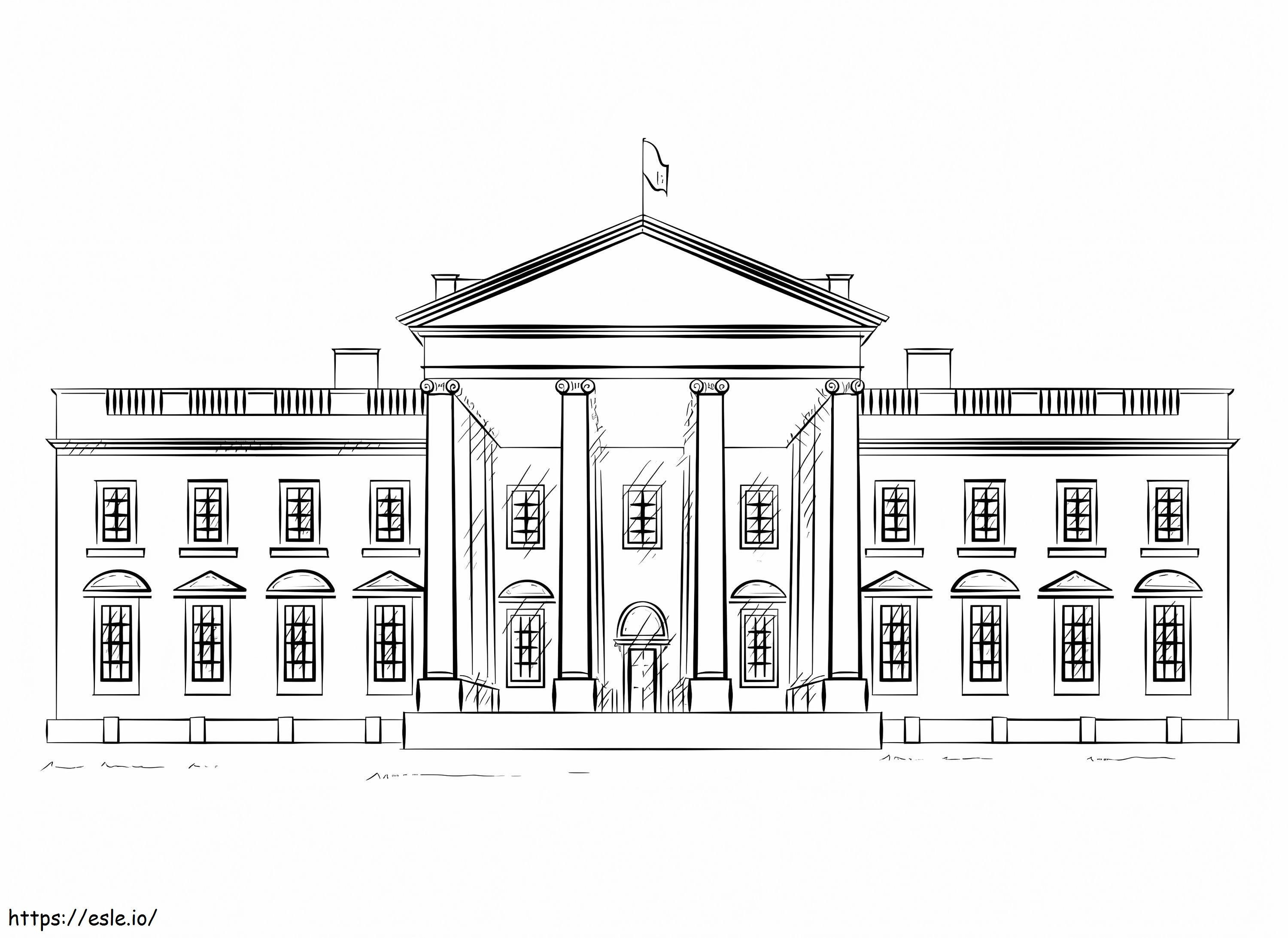 Witte Huis gratis afdrukbaar kleurplaat kleurplaat