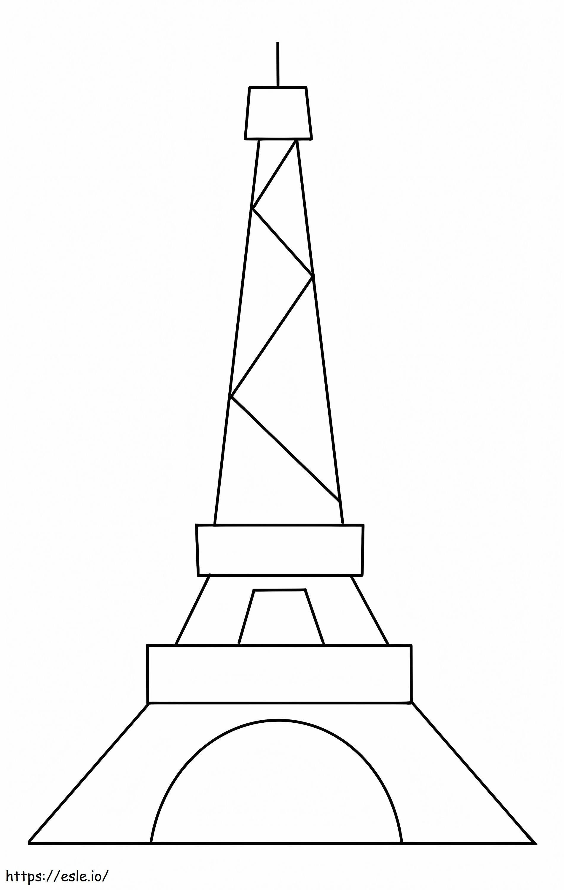 Yksinkertainen Eiffel-torni 2 värityskuva