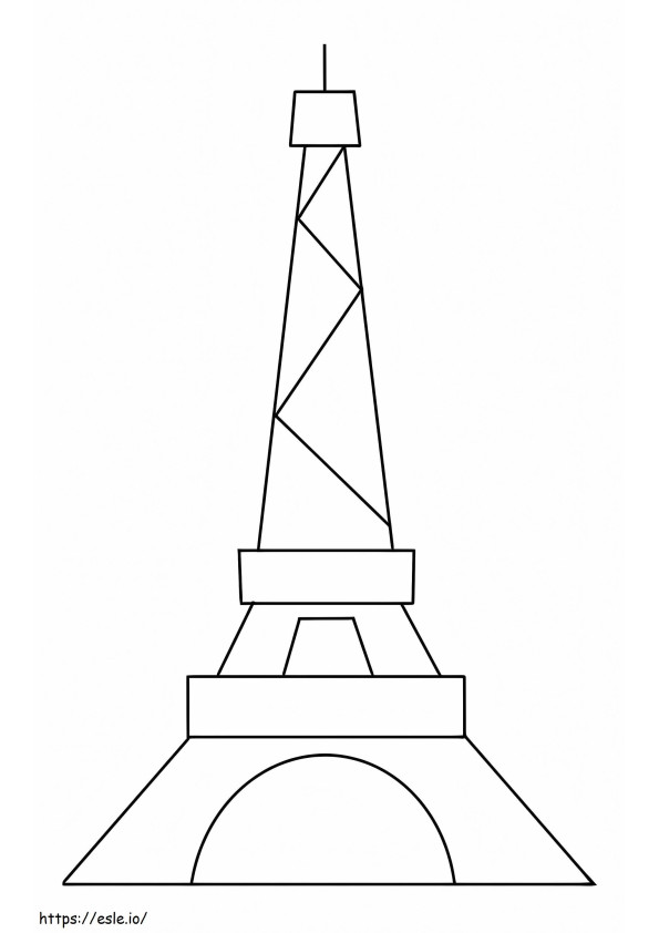 Simple Eiffel Tower 2 coloring page