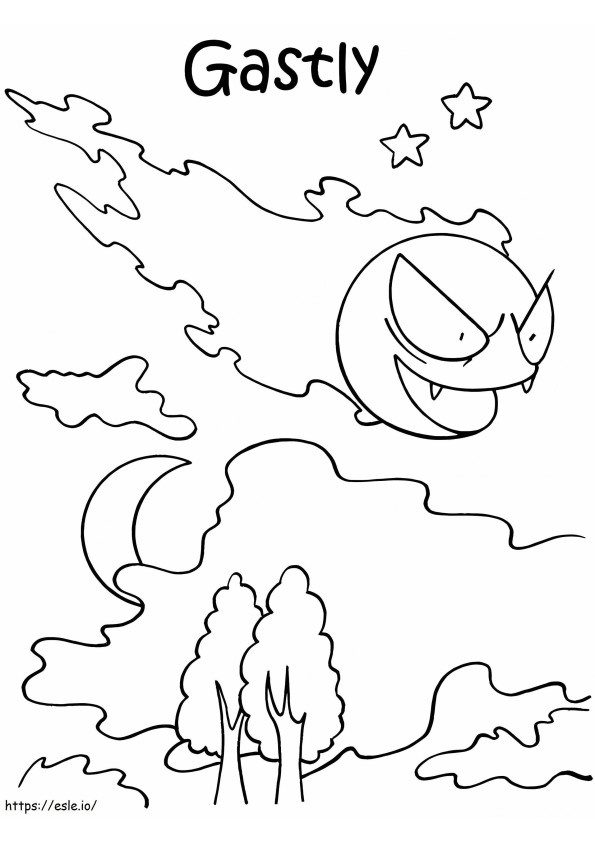 Gastly 4 coloring page