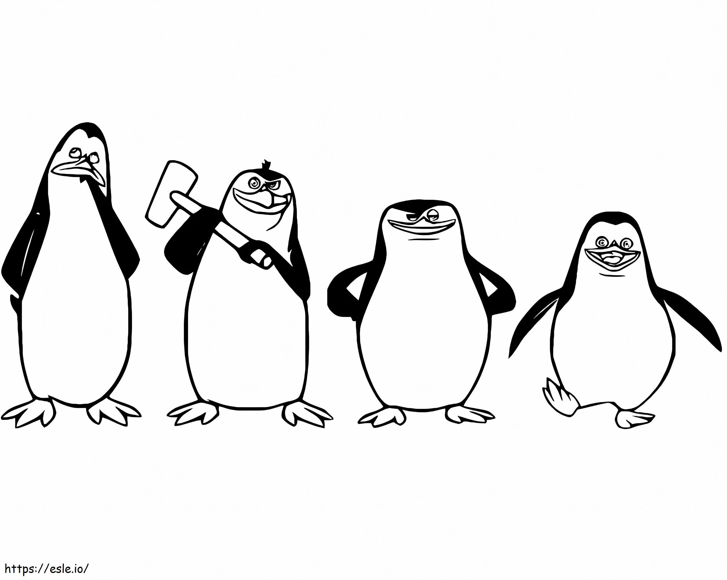 Pinguinii liberi din Madagascar de colorat