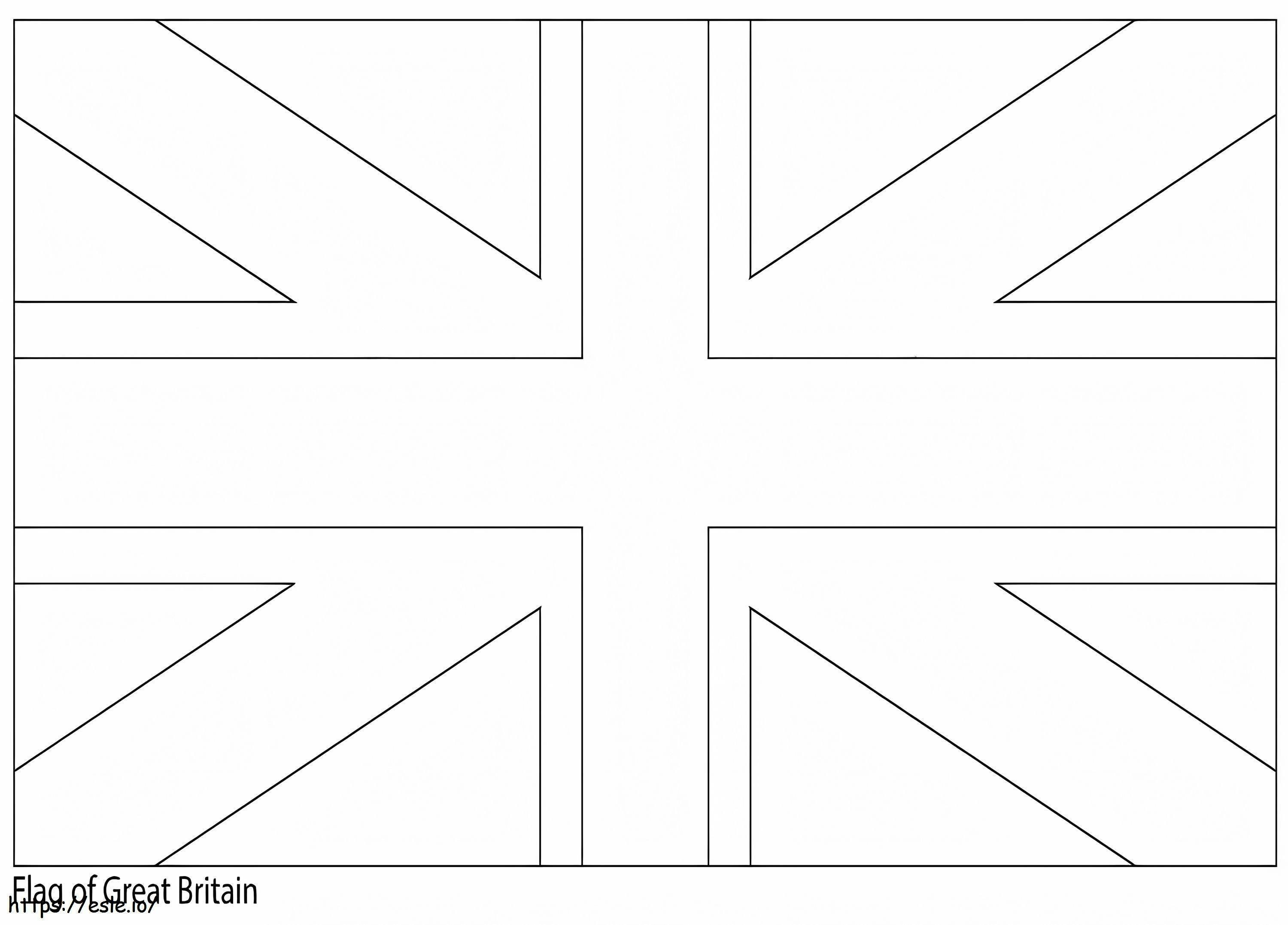 Bandeira do Reino da Grã-Bretanha para colorir