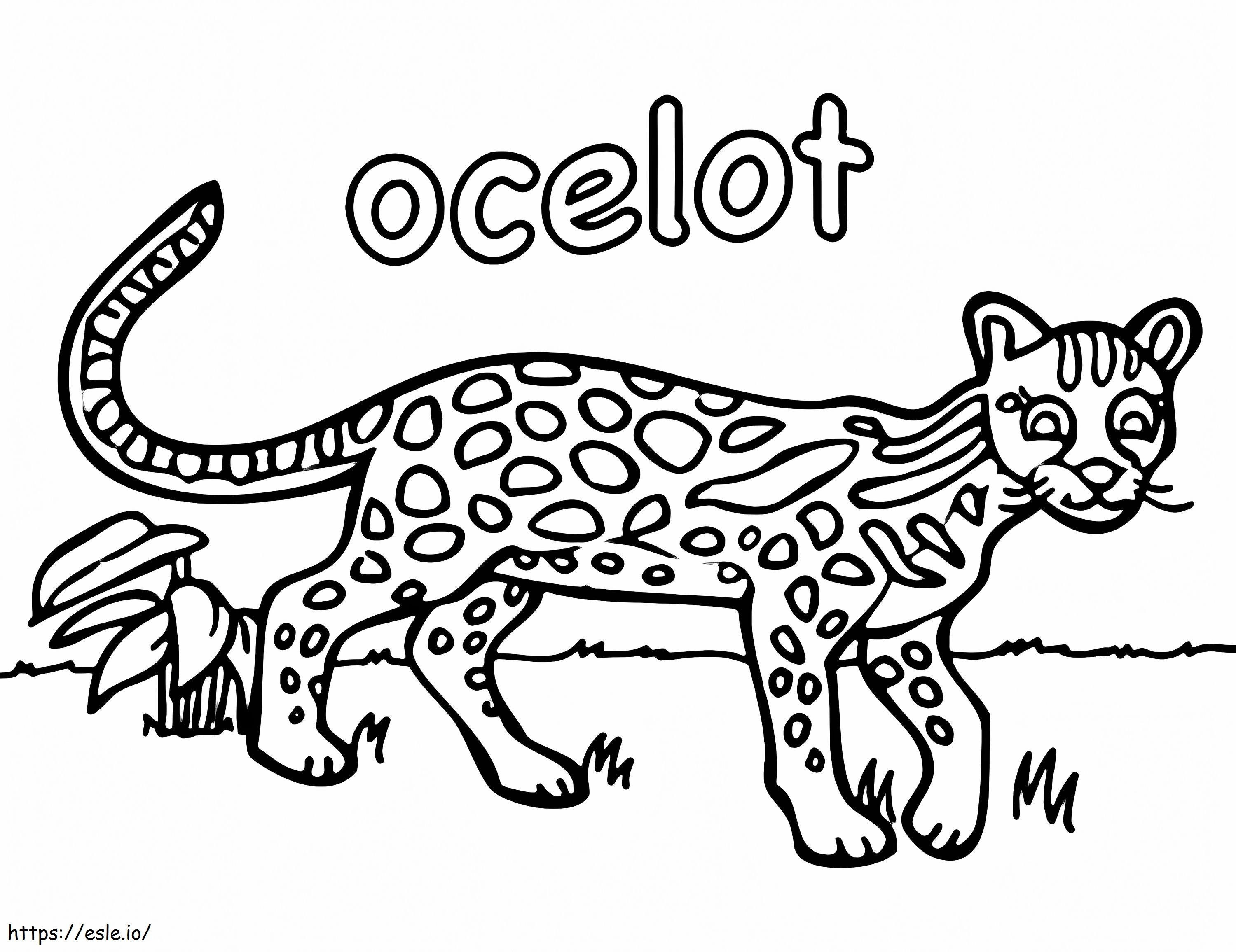 Coloriage Ocelot drôle à imprimer dessin
