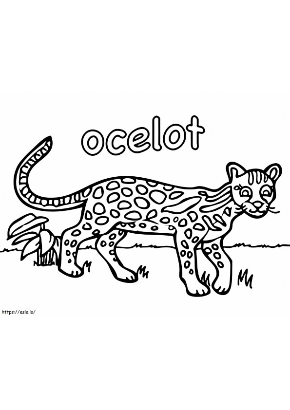 Coloriage Ocelot drôle à imprimer dessin