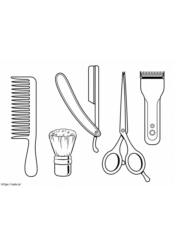 Barber Tools coloring page