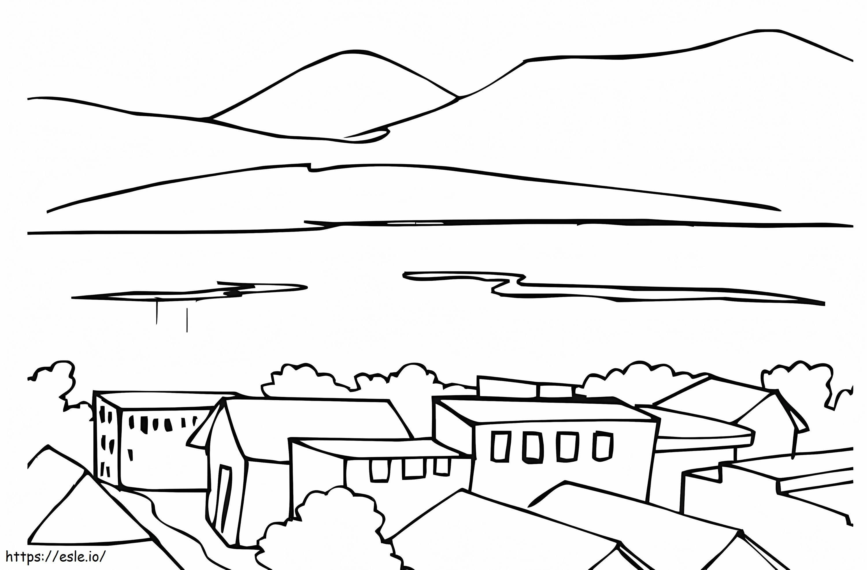 Typical City Landscape In Norway coloring page