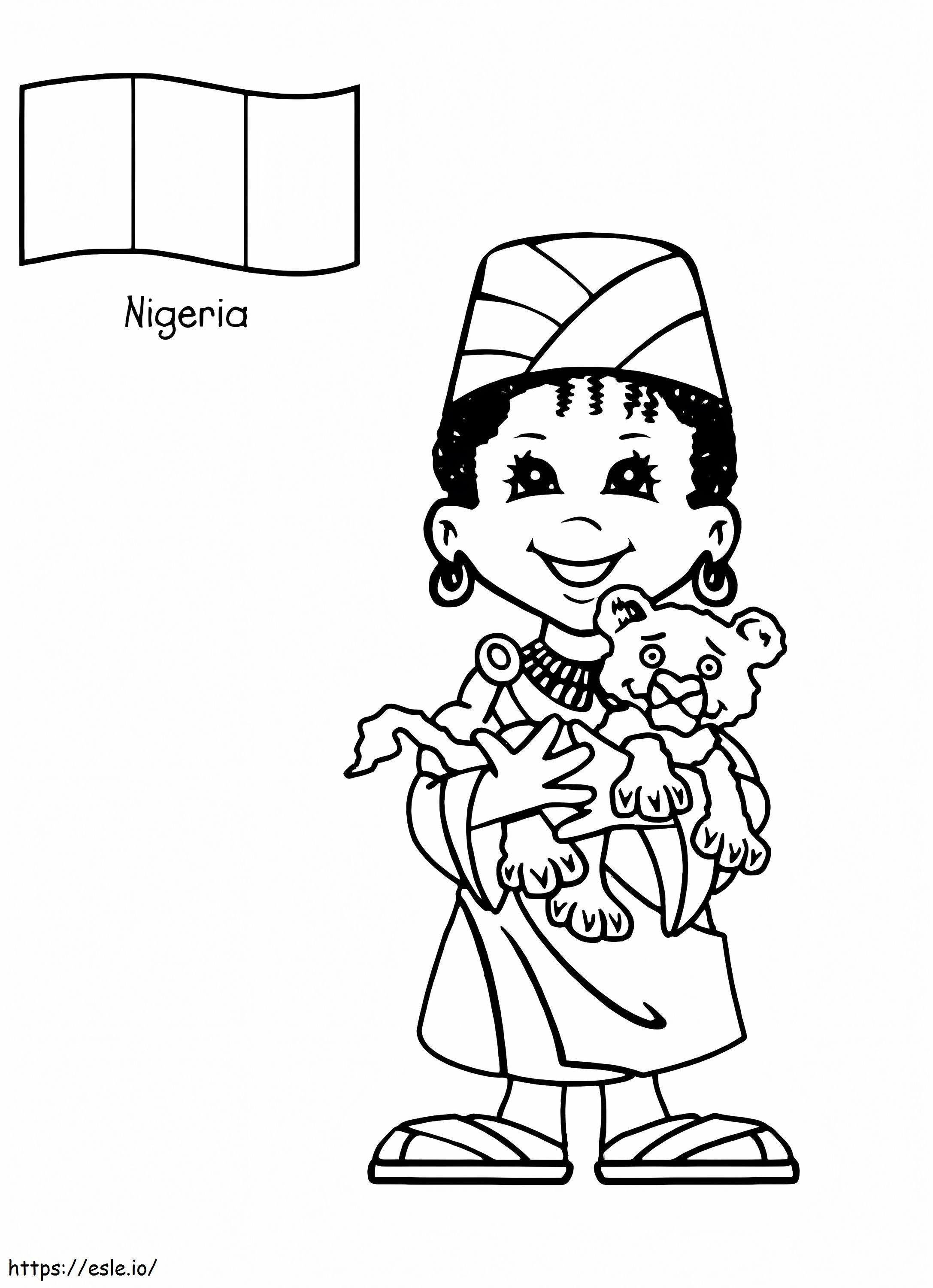 Nigerialainen lapsi värityskuva