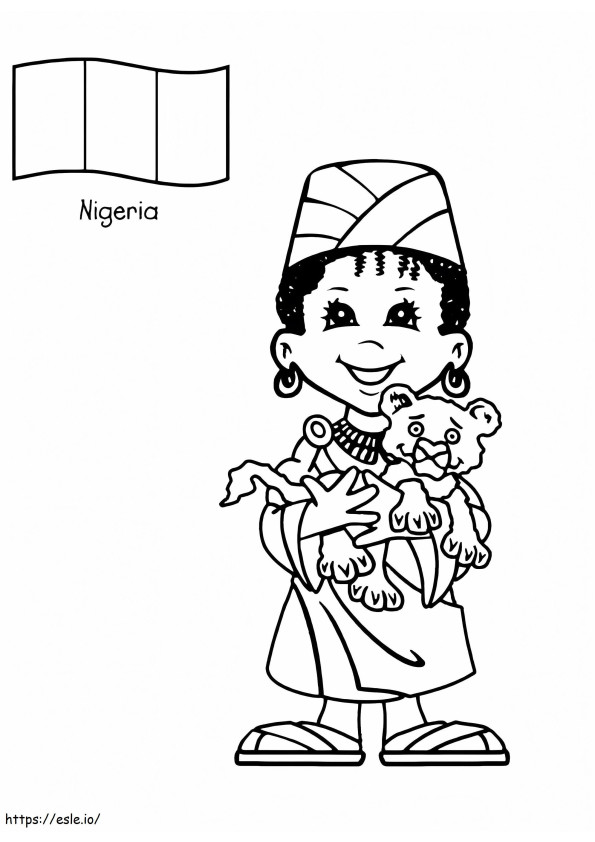 Coloriage Enfant nigérian à imprimer dessin