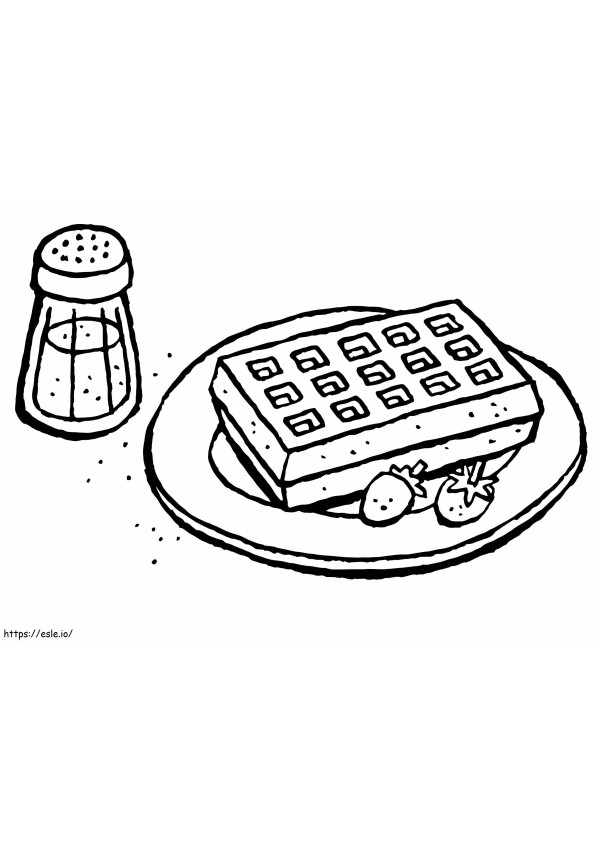 Waffle On Plate coloring page