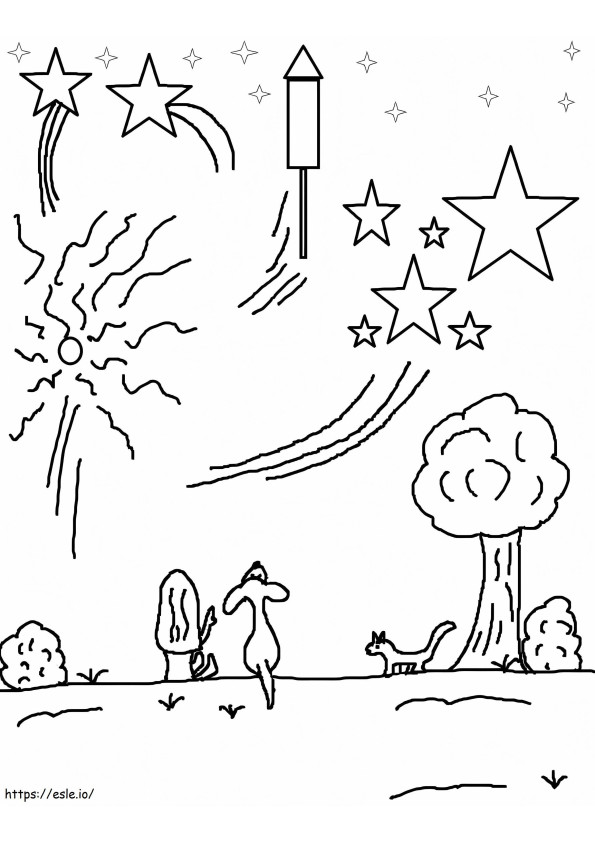 Fireworks 1 coloring page