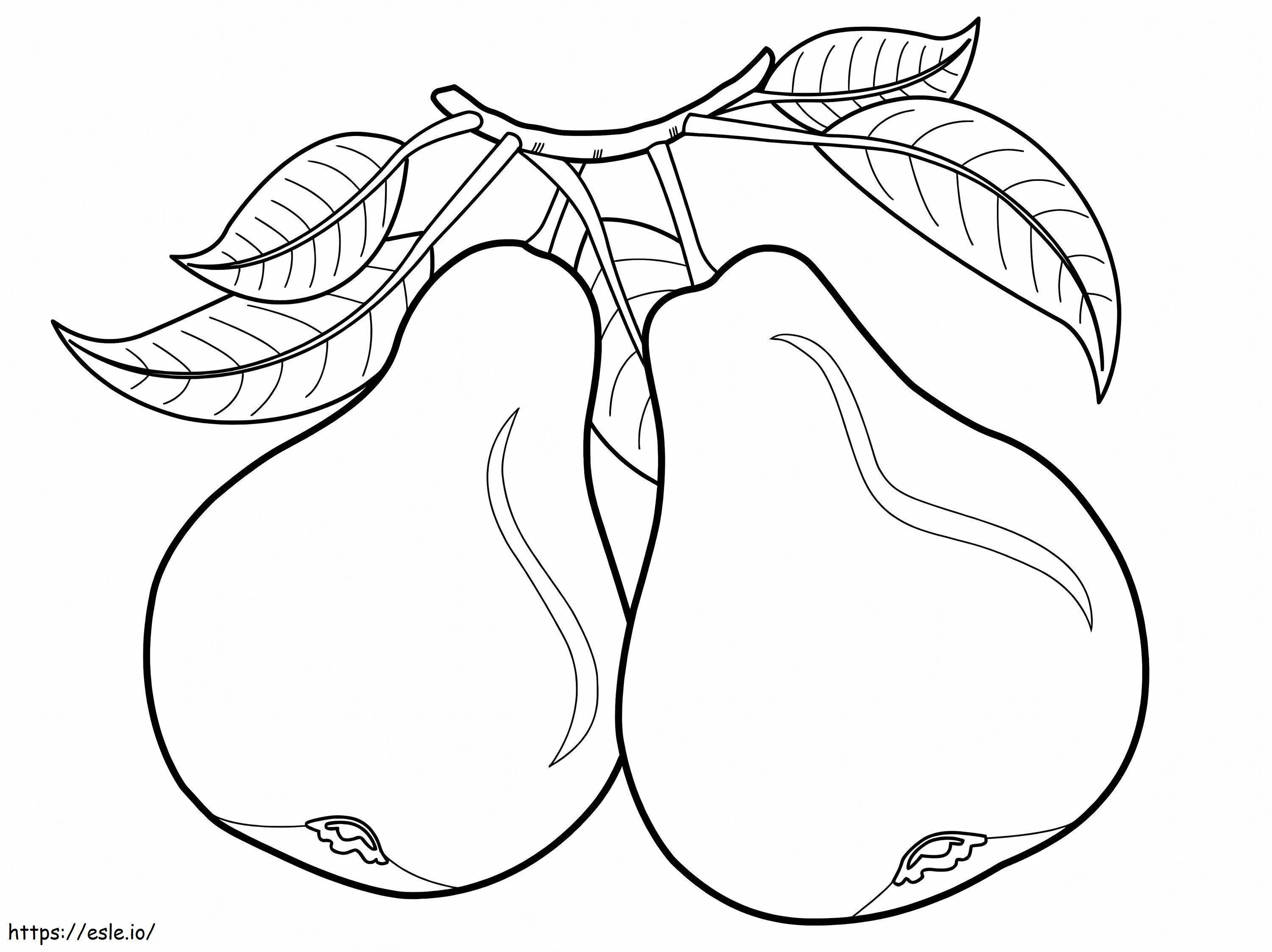 2 päärynää värityskuva