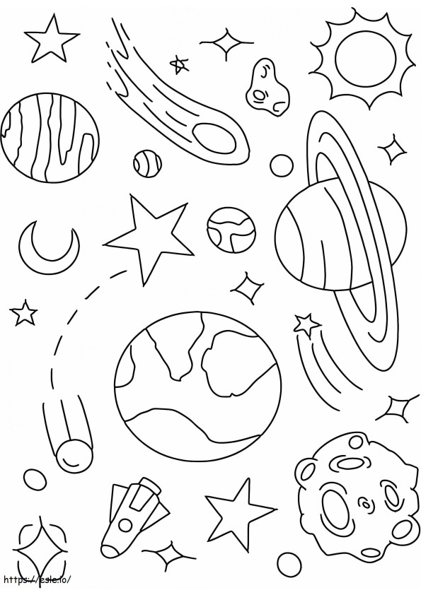 Espaço Planetário para colorir