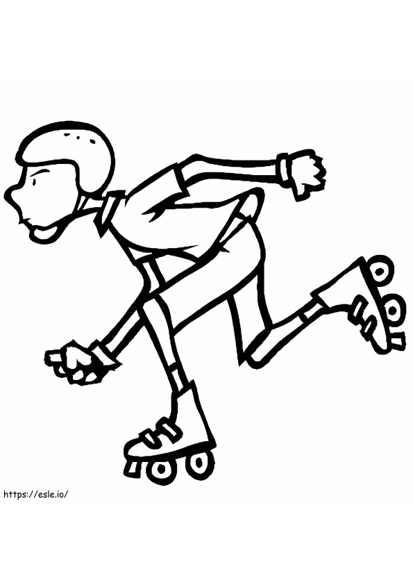 ローラースケートをする少年 ぬりえ - 塗り絵