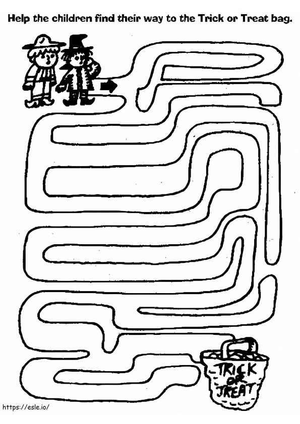 Free Halloween Maze coloring page