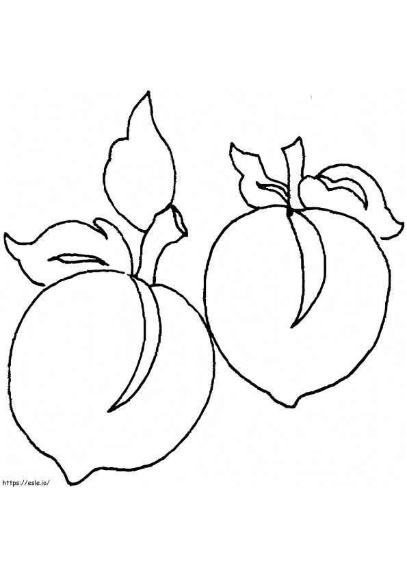 Two Fruit Peaches coloring page