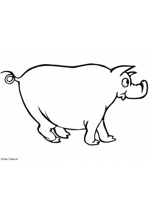 Coloriage Cochon drôle à imprimer dessin