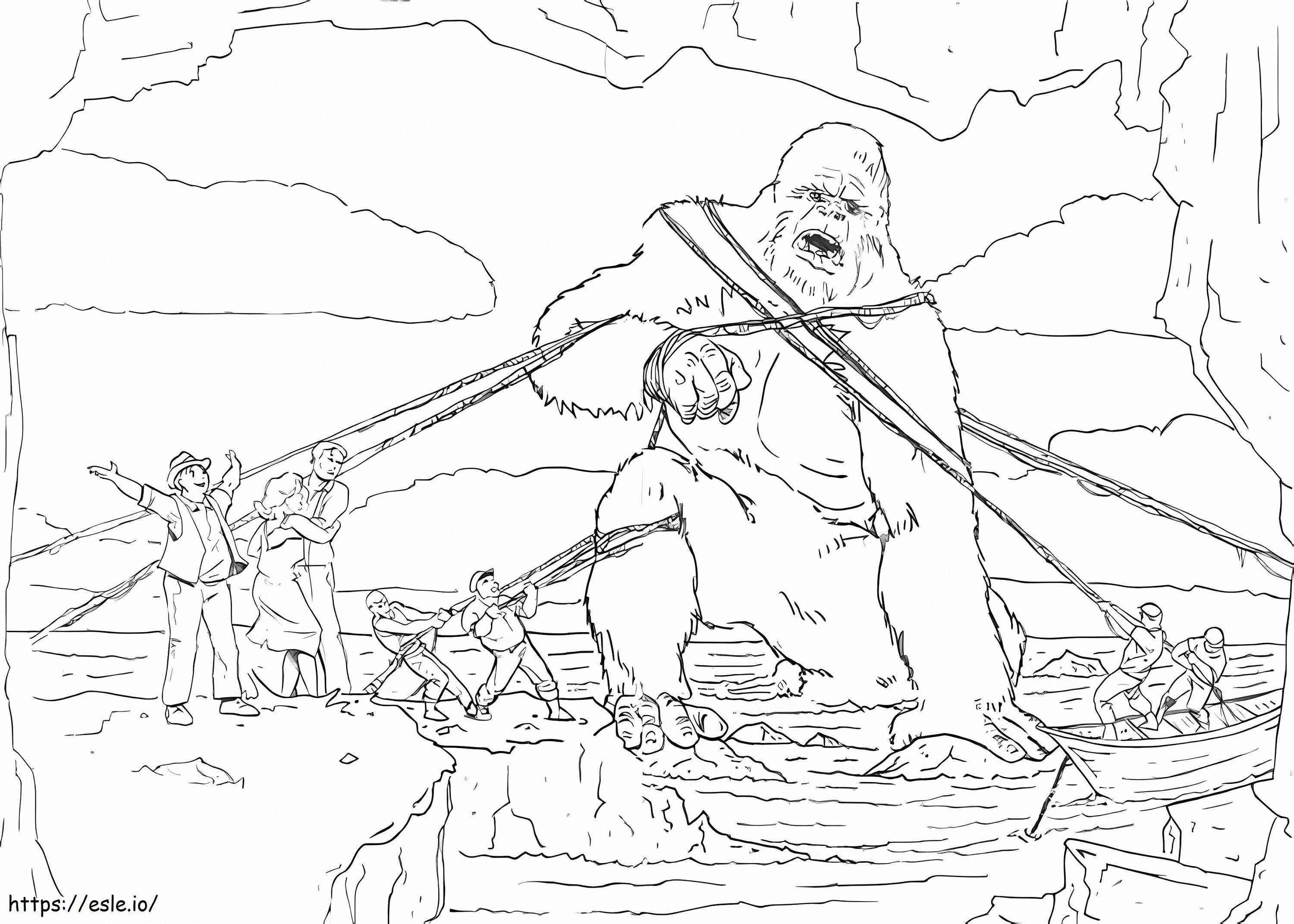 Catching King Kong coloring page