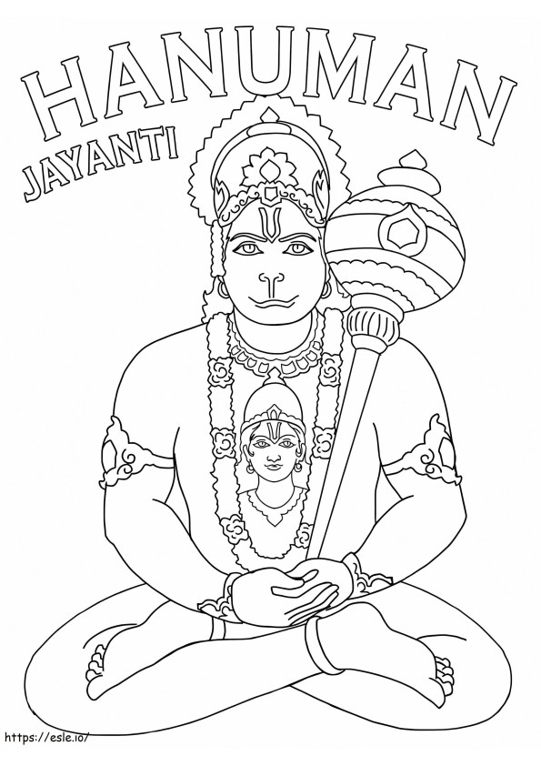 Hanuman Jayanti 6 värityskuva