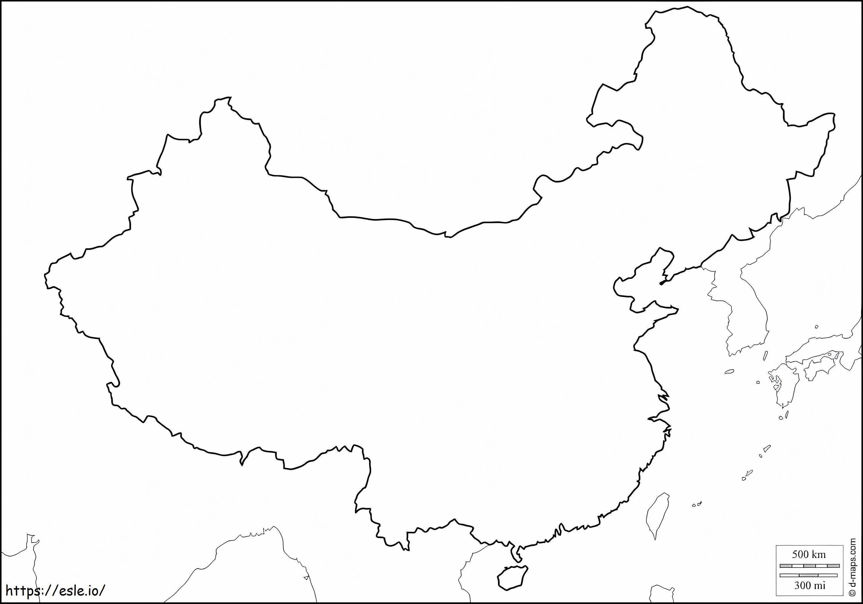 Mapa Chin 2 kolorowanka