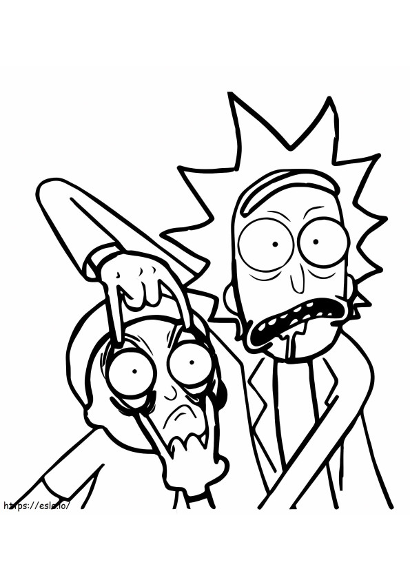 Humor de Rick Sanchez e Morty para colorir