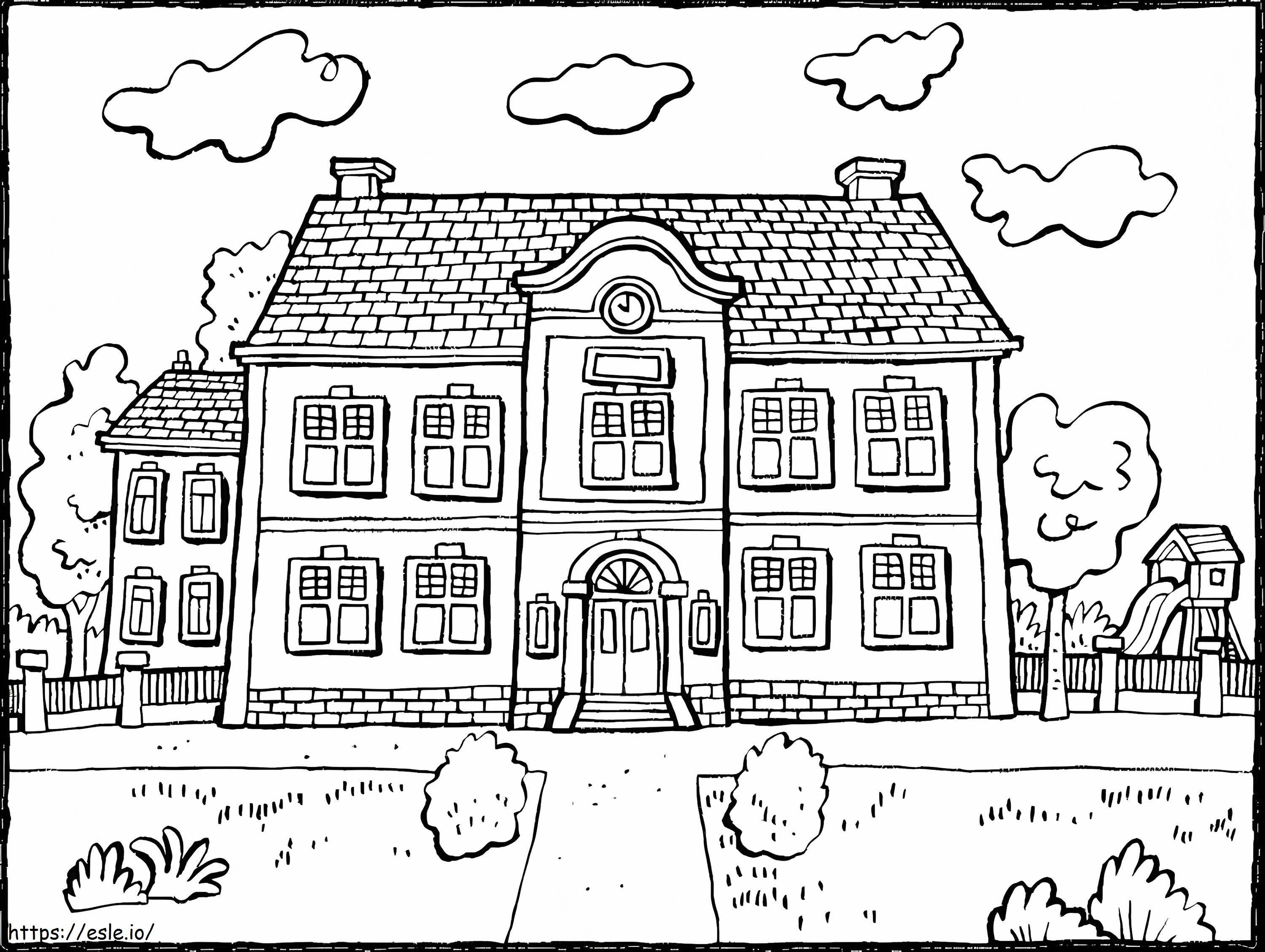Drawing House Building coloring page