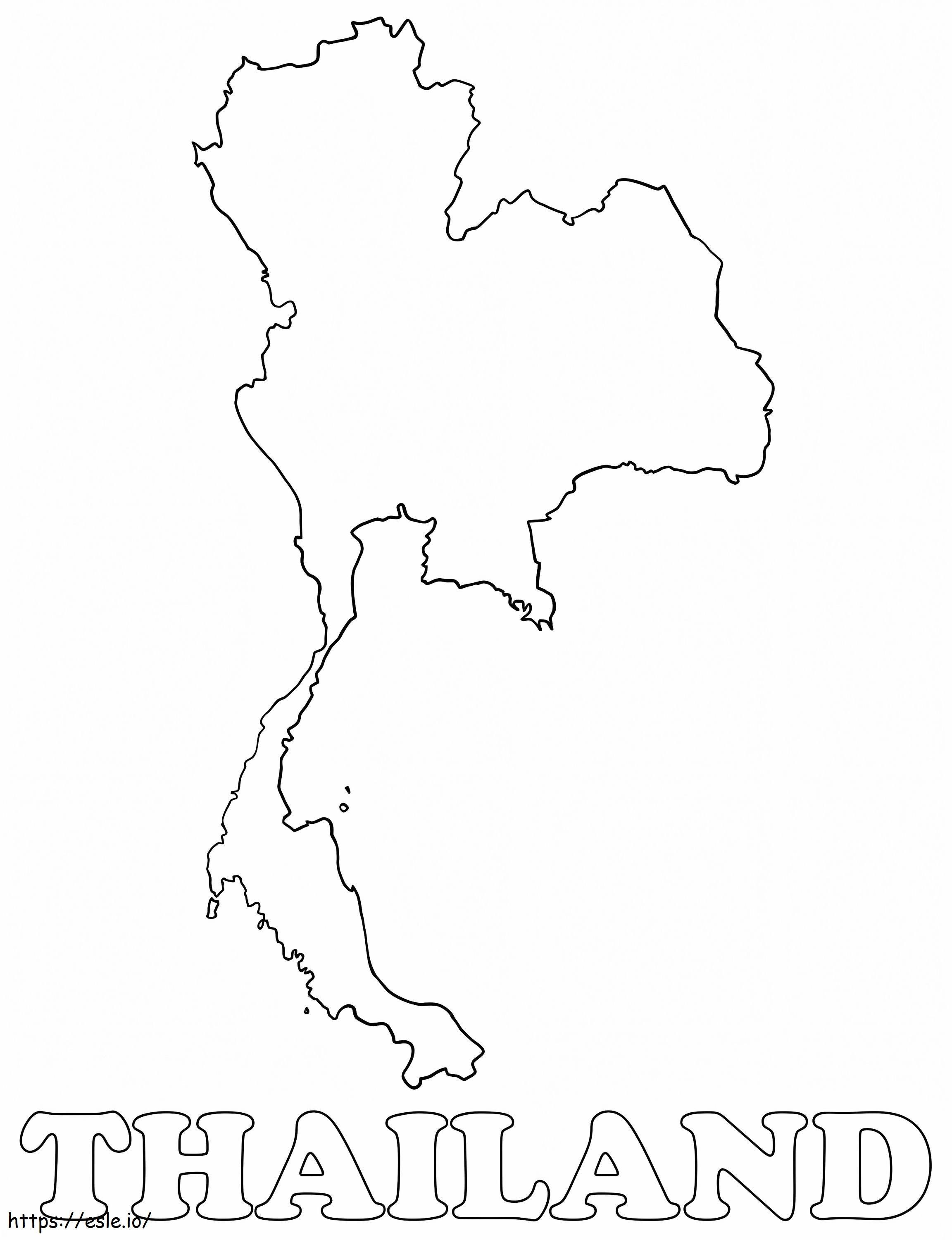 Thaimaan kartta värityskuva