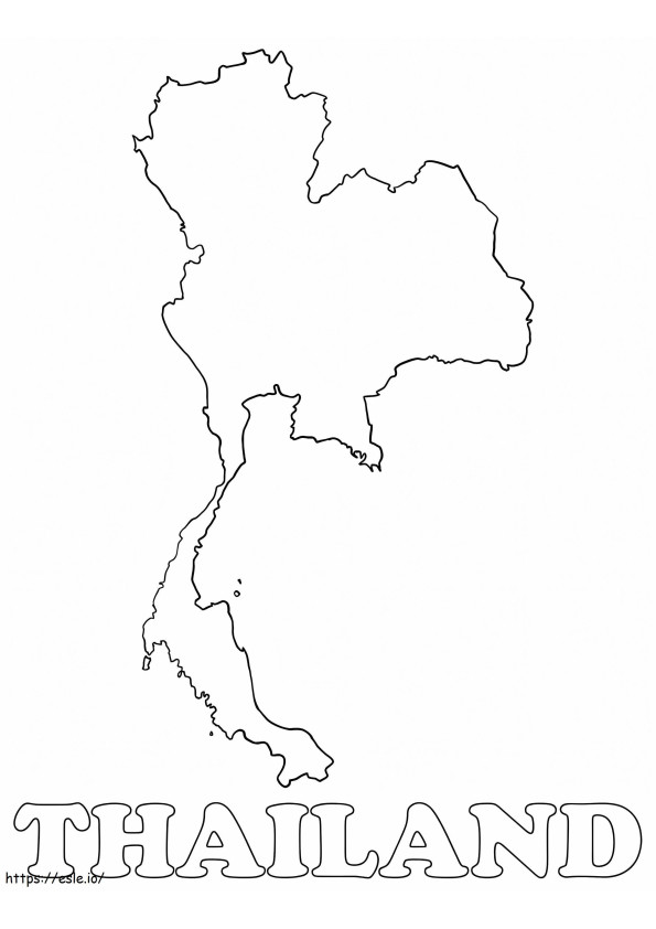 Mapa de Tailandia para colorear