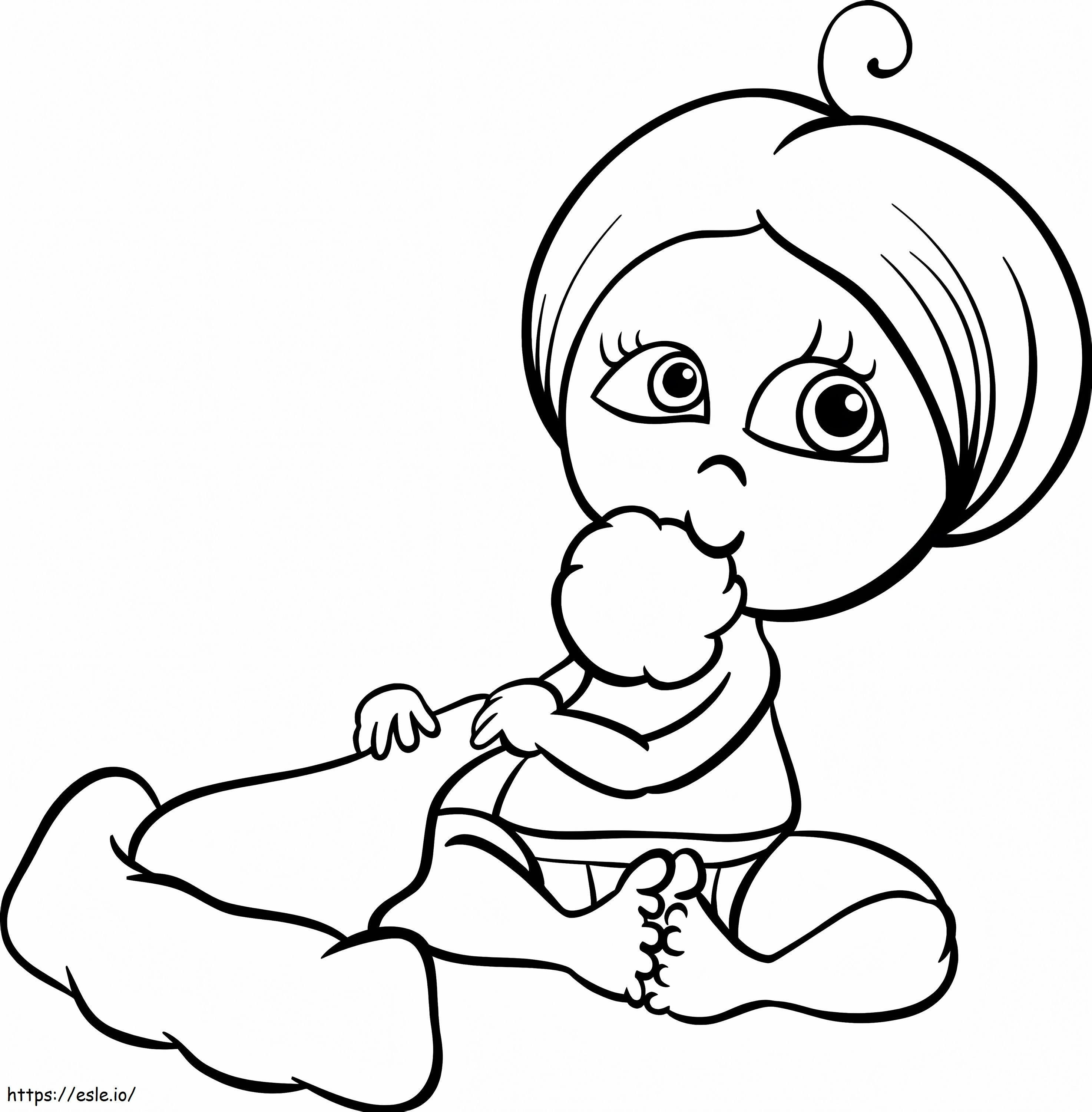 Coloriage Bébé avec bonnet de Noel à imprimer dessin