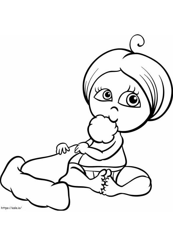 Baby With Santa Hat coloring page