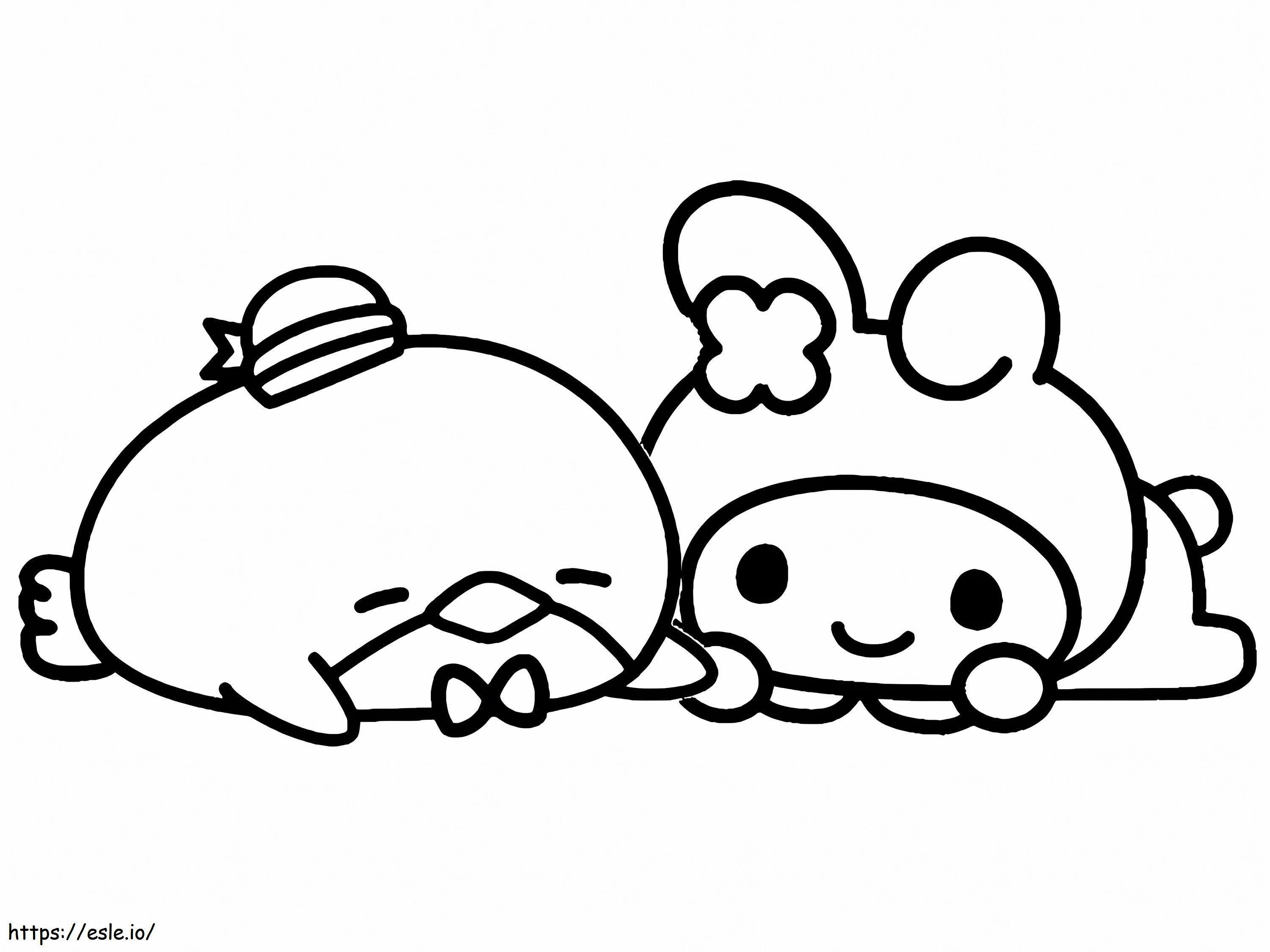 Tuxedo Sam And My Melody coloring page
