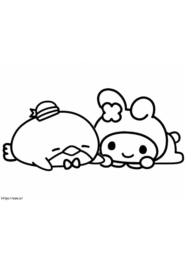 Tuxedo Sam And My Melody coloring page