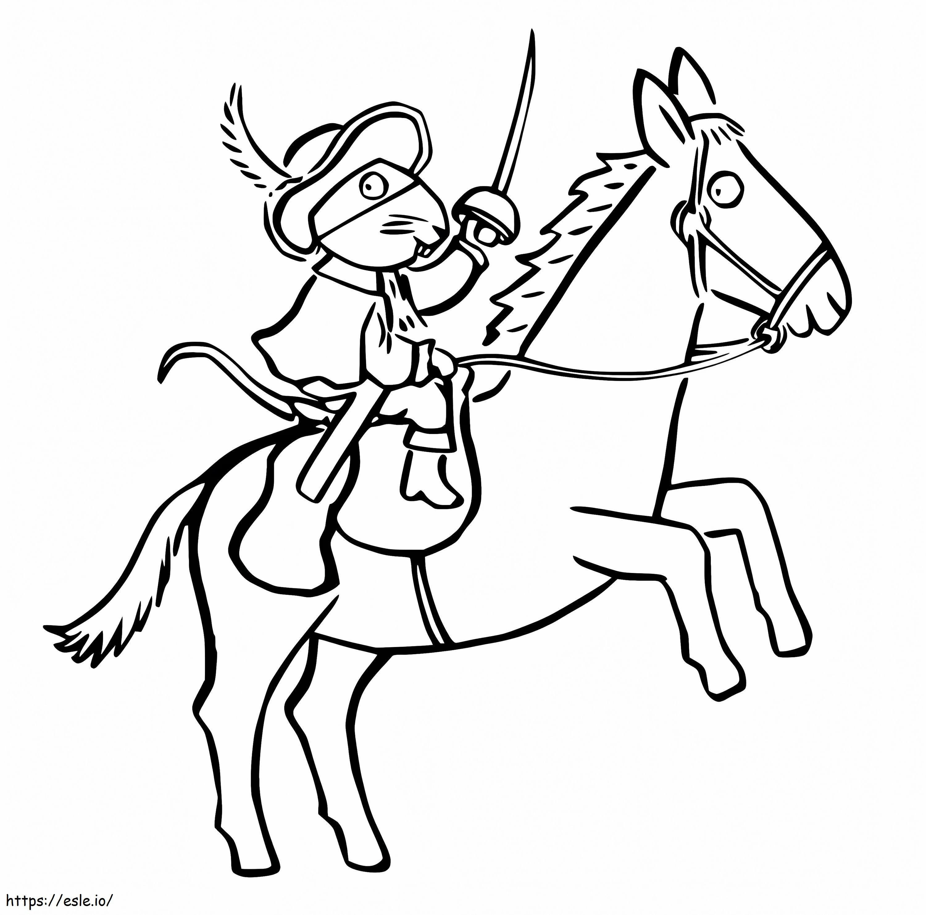 Highway Rat Riding Horse coloring page