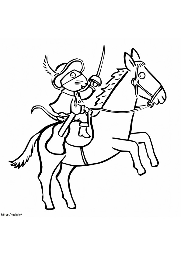 Highway Rat Riding Horse coloring page