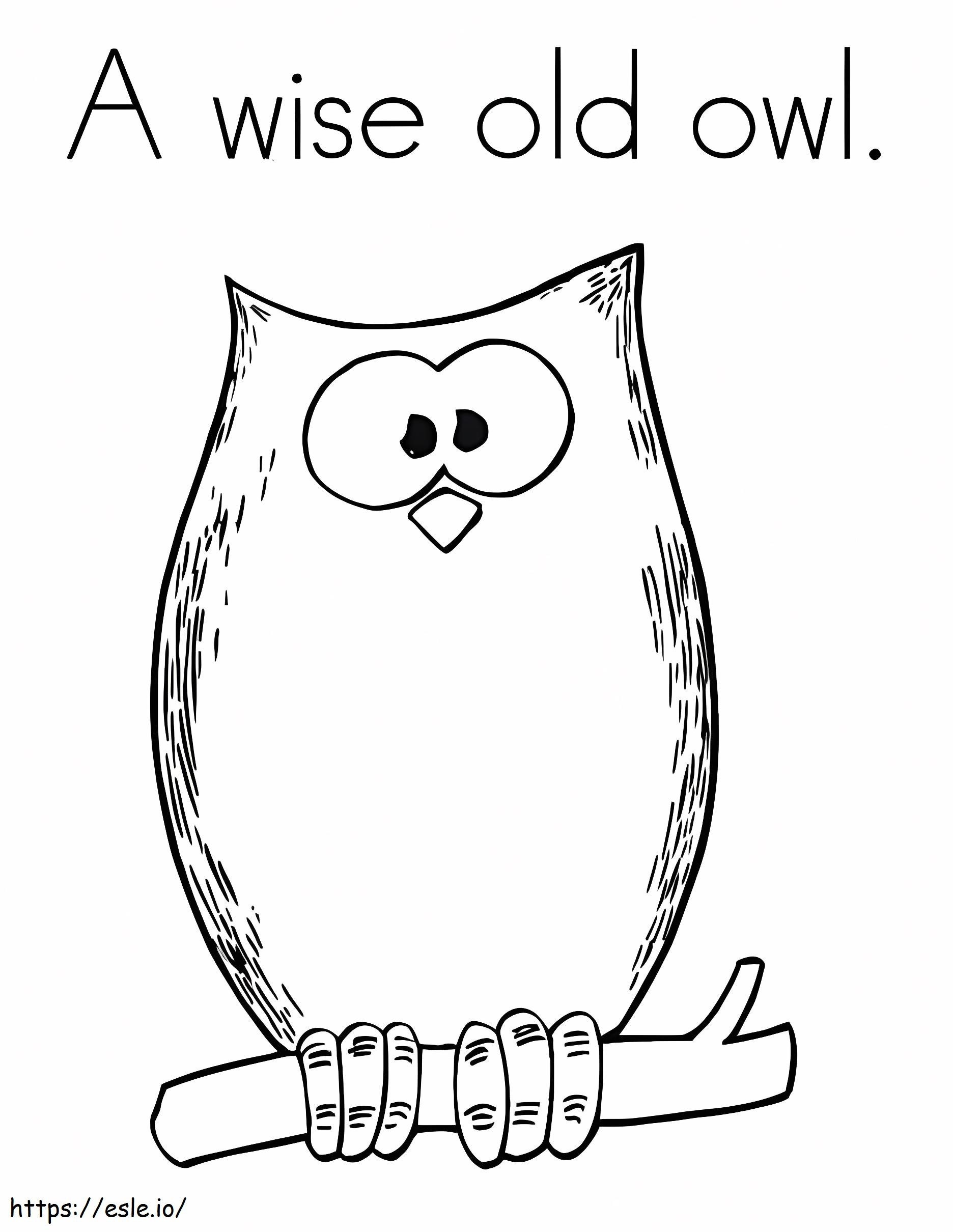 A Wise Old Owl coloring page
