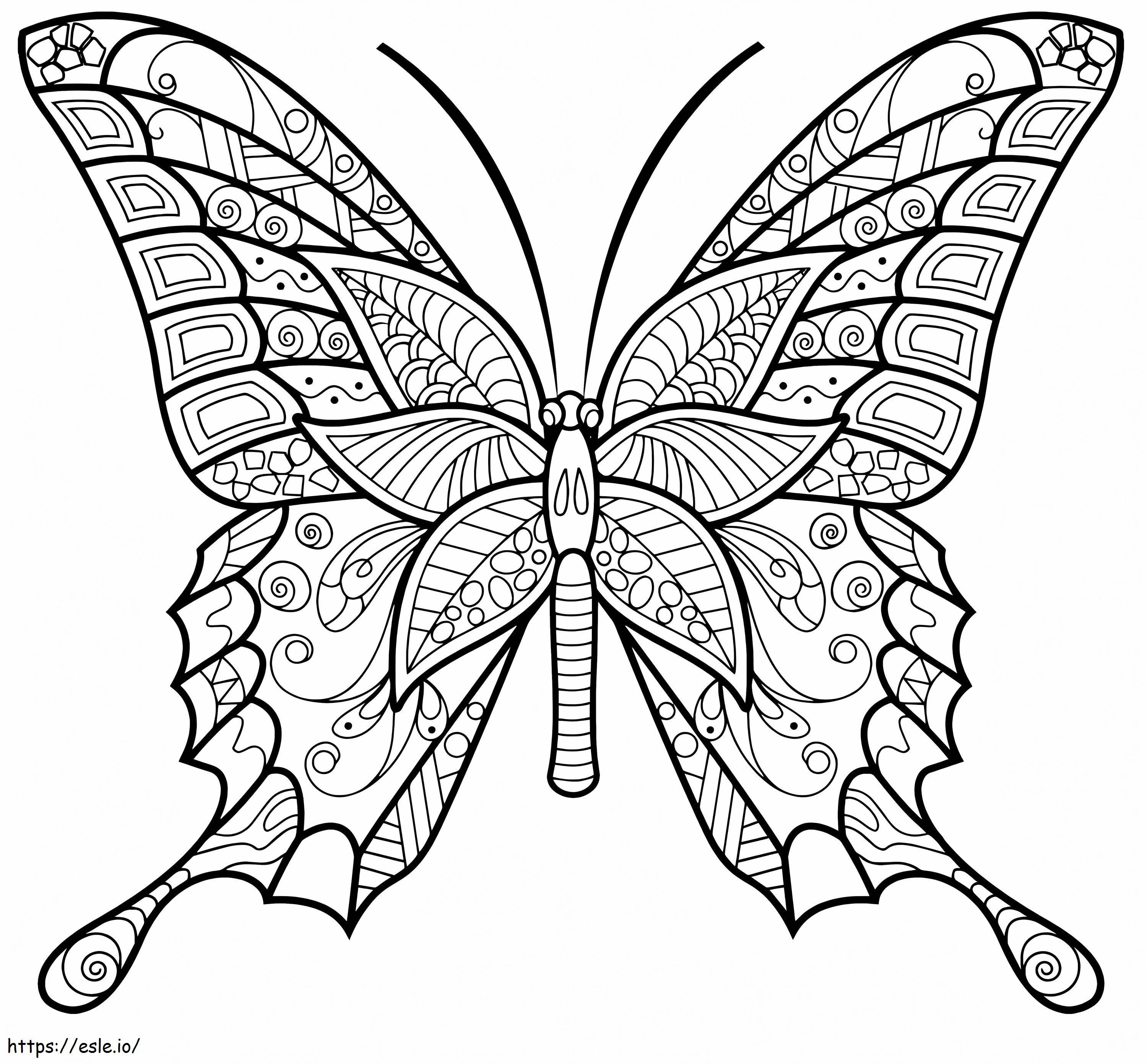 Schmetterlings-Insekten-hübsche Muster 3 ausmalbilder