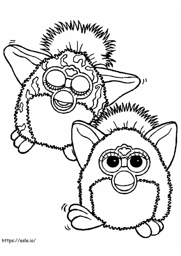 Two Furby coloring page