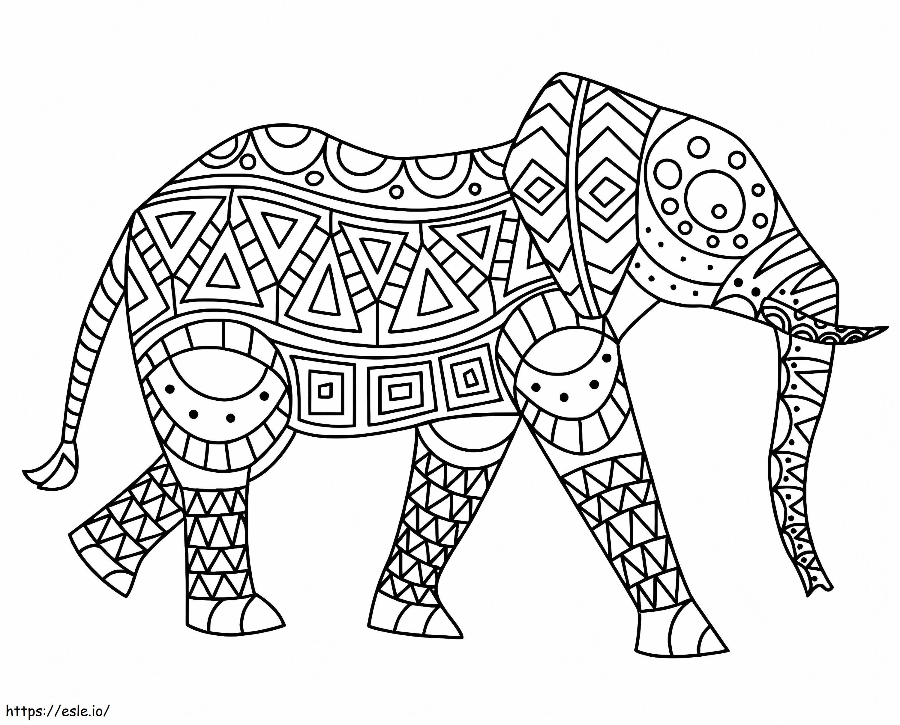 Mindfulness met olifant kleurplaat kleurplaat