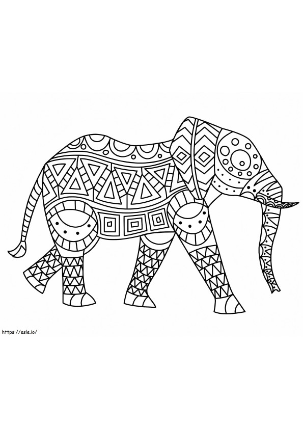 Mindfulness met olifant kleurplaat