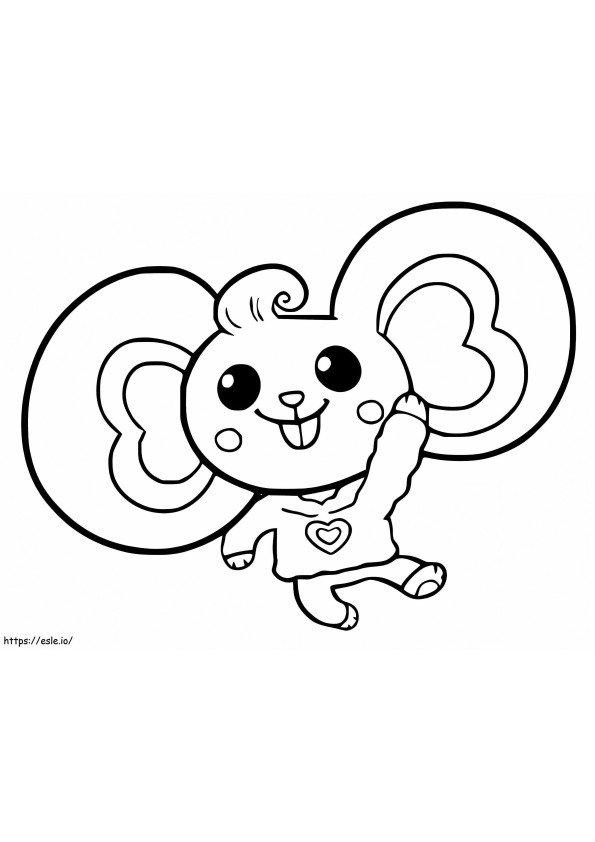 ハッピーポテトマウス ぬりえ - 塗り絵