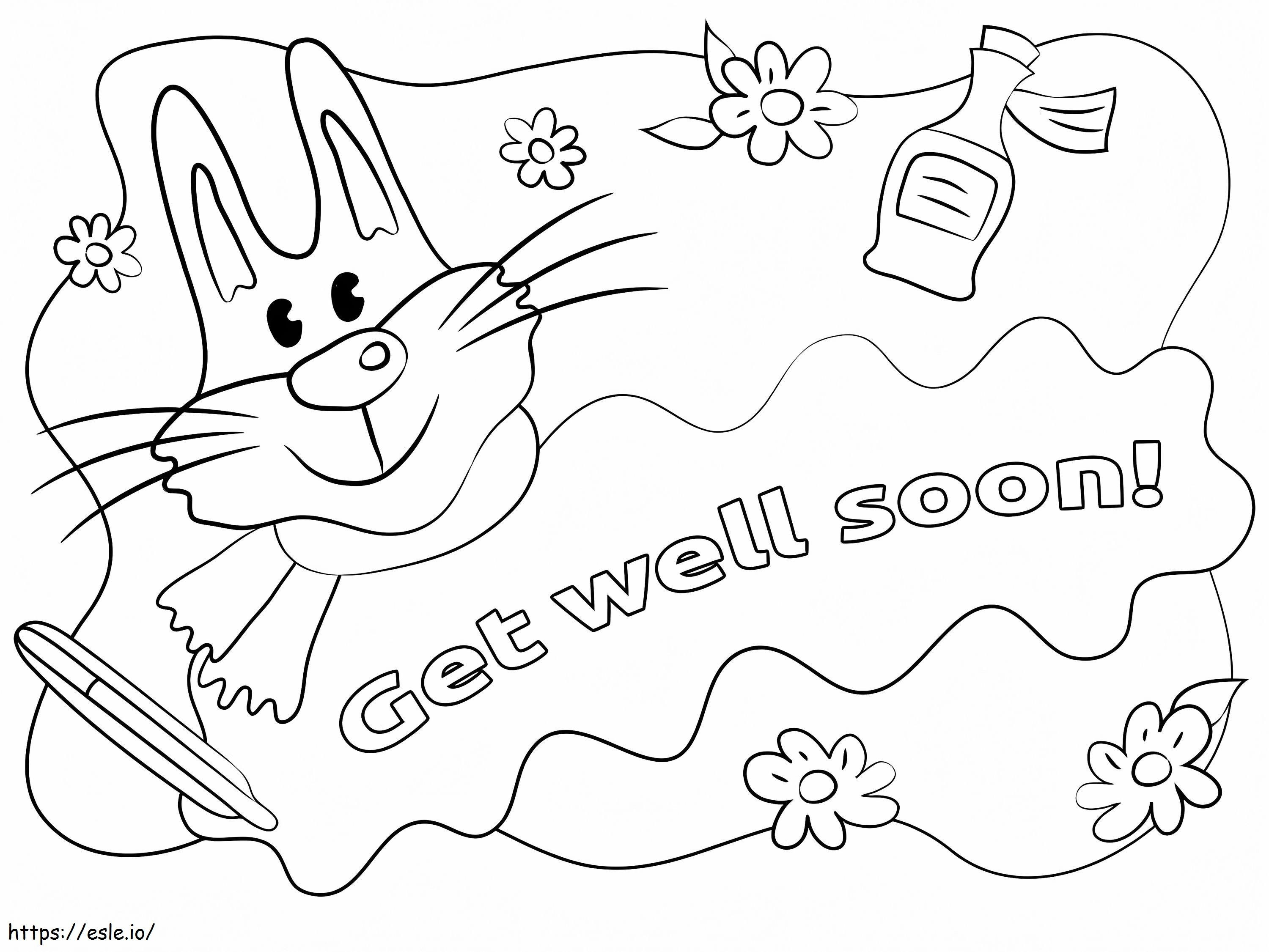 Get Well Soon Rabbit coloring page