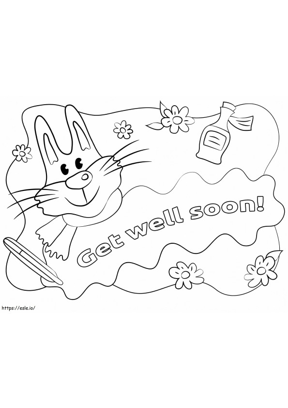 Get Well Soon Rabbit coloring page