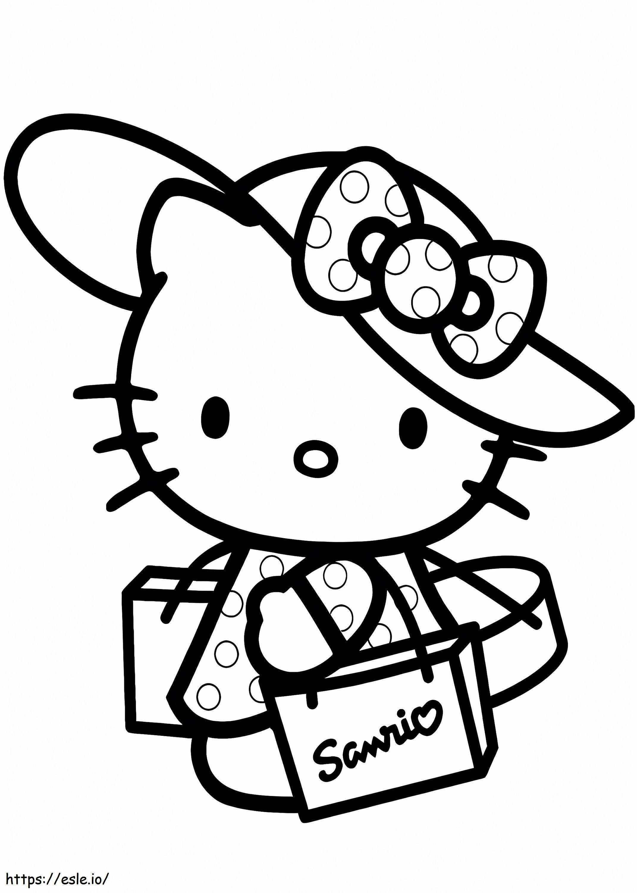 Hello Kitty Saat Liburan Gambar Mewarnai