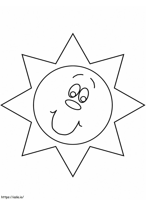 Printable Happy Sun coloring page