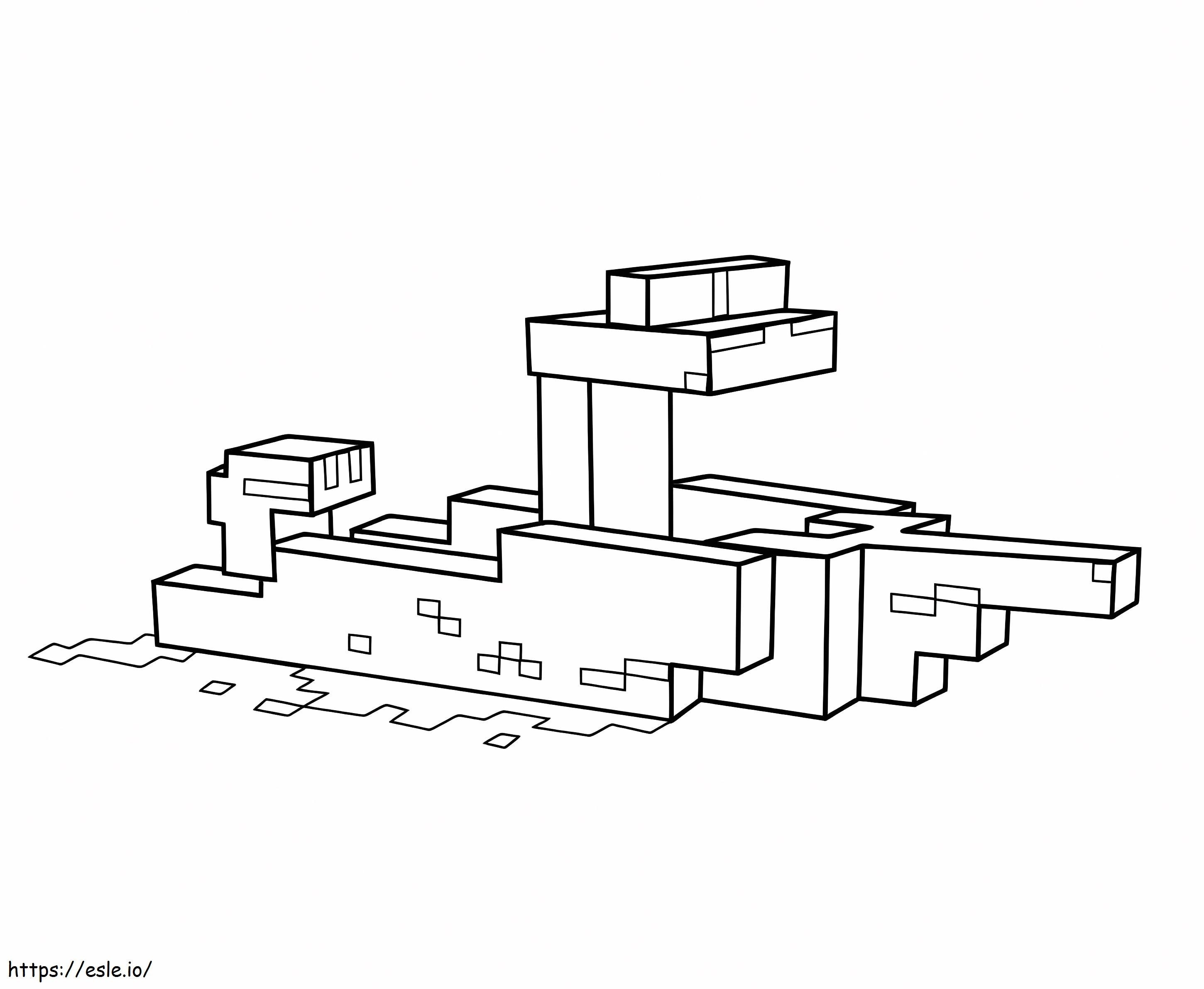 Minecraft Ship coloring page