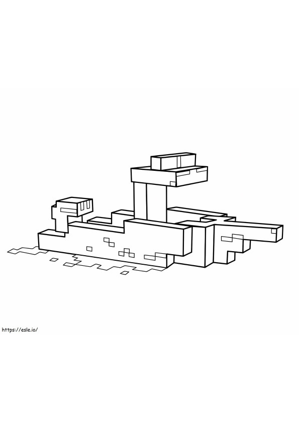 Minecraft Ship coloring page