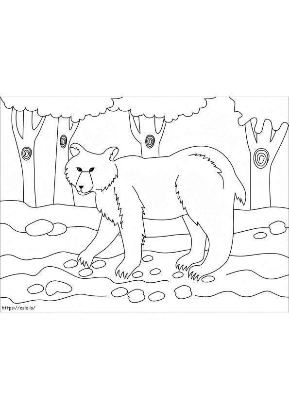 Simple Brown Bear coloring page