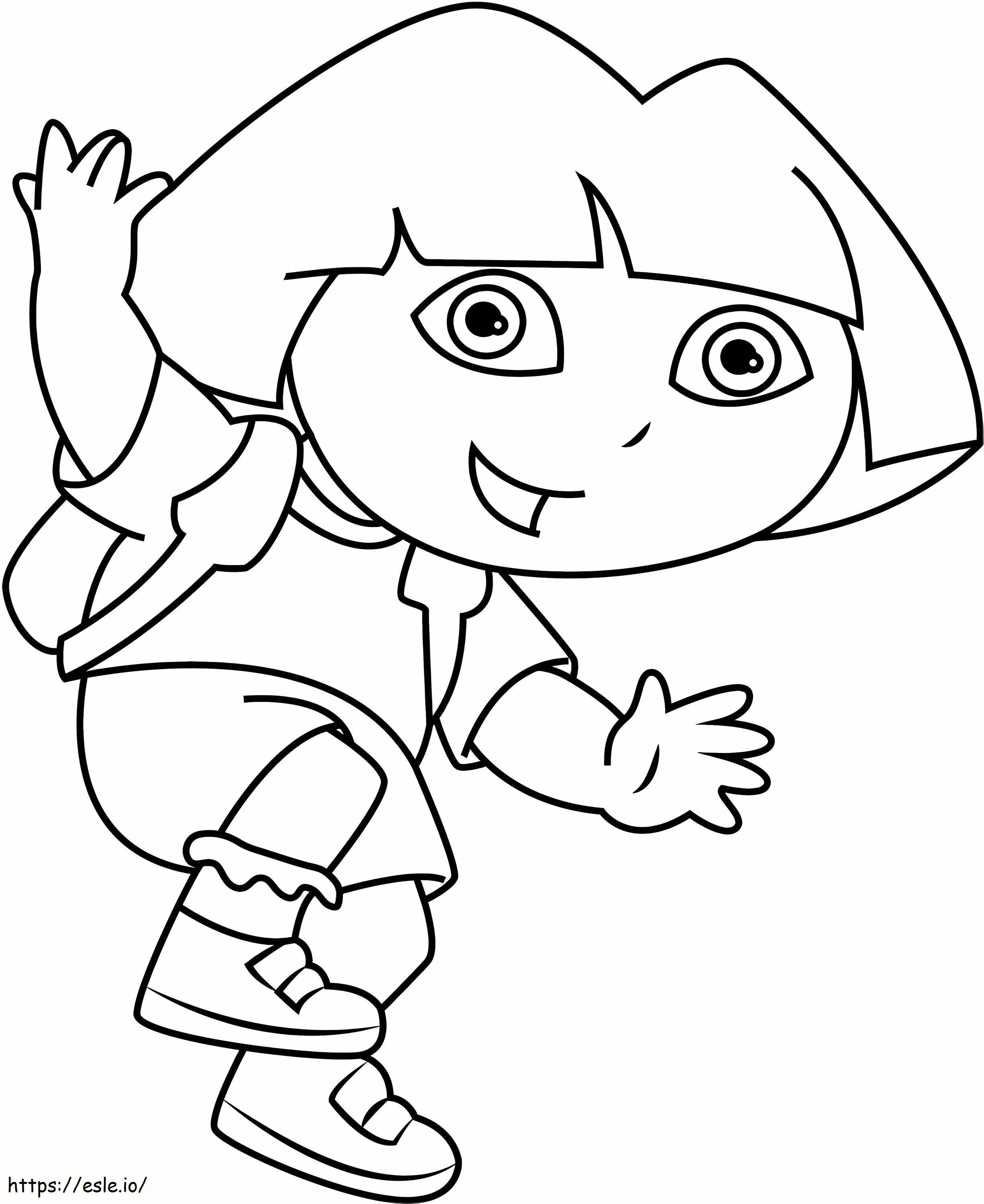 1531188071 Dora Jumping A4 värityskuva