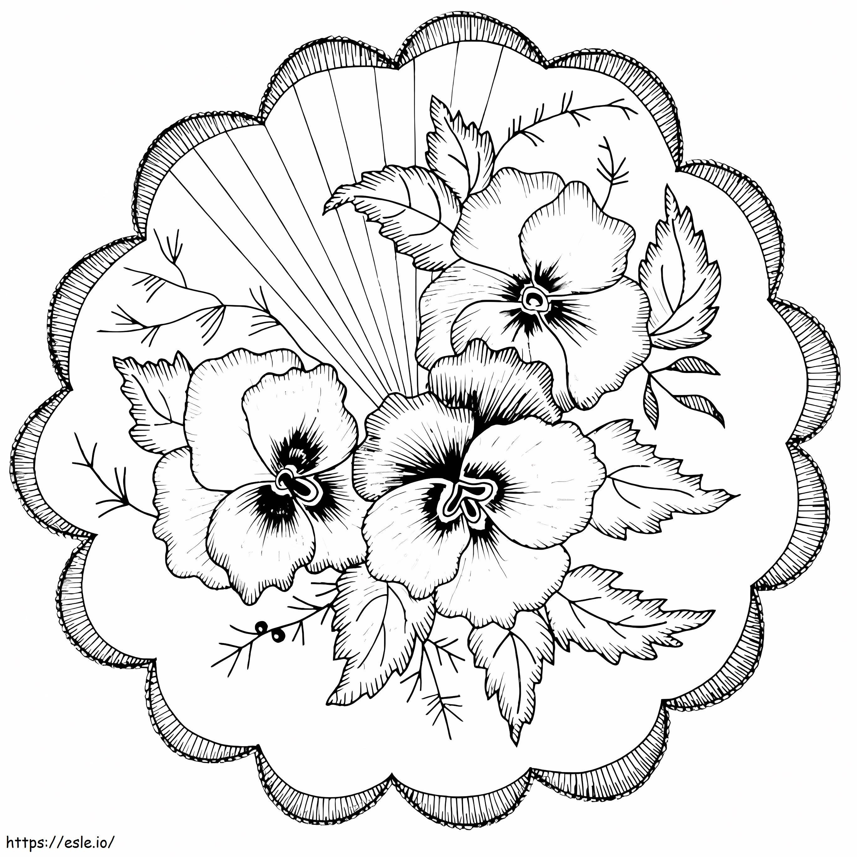 Pansy Flowers coloring page